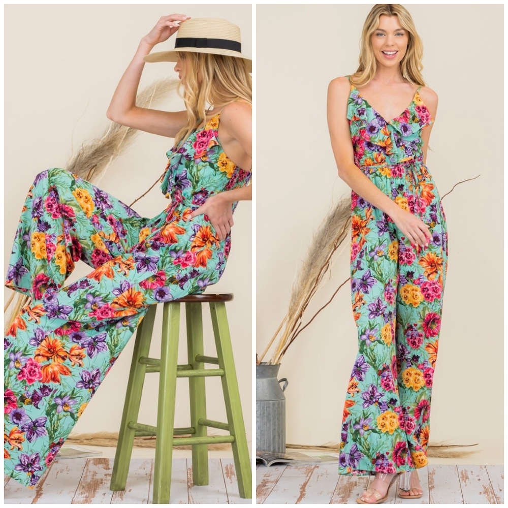AMBITION Jade Floral Wide Leg Jumpsuit - Picture 9 of 10